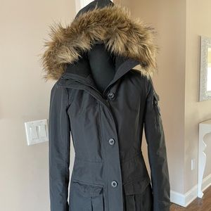 Abercrombie Womens Winter Quilted Coat Size XS Black